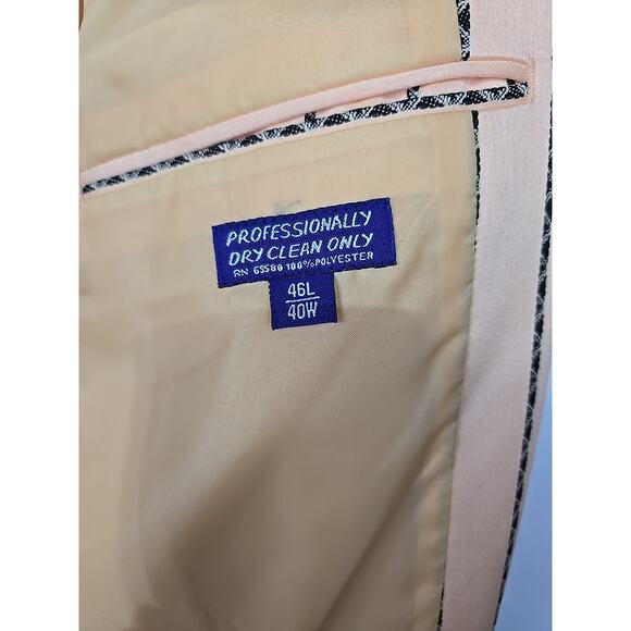 J. Vital Men's Blazer Suit Jacket 46L Peach/Black Pinstripe - NWT - Picture 8 of 8